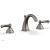 Phylrich D202/15A Revere & Savannah 7 3/4" Double Curved Handle Widespread Bathroom Sink Faucet with High Spout in Pewter