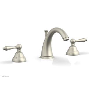 Phylrich D200/15B Revere & Savannah 6 1/4" Double Straight Handle Widespread Bathroom Sink Faucet in Brushed Nickel