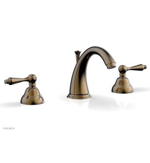 Phylrich D200/047 Revere & Savannah 6 1/4" Double Straight Handle Widespread Bathroom Sink Faucet in Brass/Antique Brass