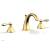 Phylrich D200/24B Revere & Savannah 6 1/4" Double Straight Handle Widespread Bathroom Sink Faucet in Burnished Gold