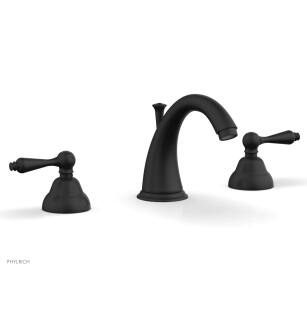 Phylrich D200/040 Revere & Savannah 6 1/4" Double Straight Handle Widespread Bathroom Sink Faucet in Black