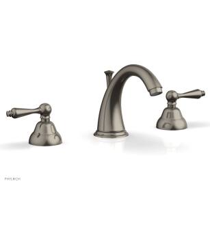 Phylrich D200/15A Revere & Savannah 6 1/4" Double Straight Handle Widespread Bathroom Sink Faucet in Pewter