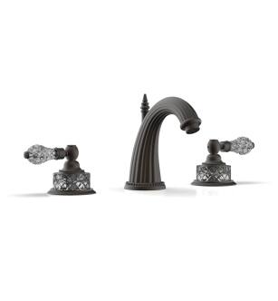 Phylrich K280/10B Regent Cut Crystal 7 5/8" Double Crystal Lever Handle Widespread Bathroom Sink Faucet in Distressed Bronze/Oil Rubbed Bronze