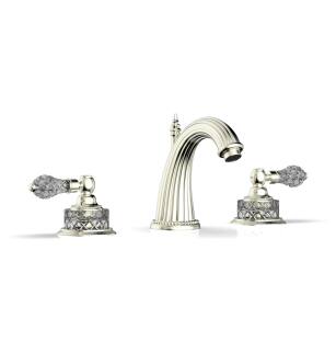 Phylrich K280/015 Regent Cut Crystal 7 5/8" Double Crystal Lever Handle Widespread Bathroom Sink Faucet in Satin Nickel
