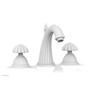 Phylrich K361/050 Georgian & Barcelona 7 5/8" Double Round Handle Widespread Bathroom Sink Faucet in White
