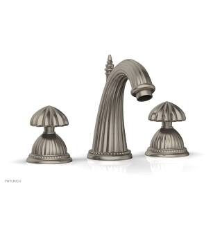 Phylrich K361/15A Georgian & Barcelona 7 5/8" Double Round Handle Widespread Bathroom Sink Faucet in Pewter