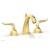 Phylrich K360/24B Georgian & Barcelona 7 5/8" Double Lever Handle Widespread Bathroom Sink Faucet in Burnished Gold