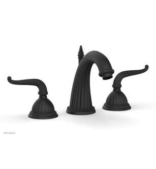 Phylrich K360/040 Georgian & Barcelona 7 5/8" Double Lever Handle Widespread Bathroom Sink Faucet in Black
