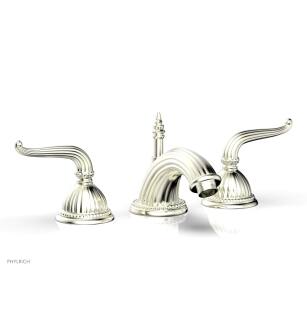 Phylrich K141/015 Georgian & Barcelona 6 7/8" Double Lever Handle Widespread Bathroom Sink Faucet in Satin Nickel