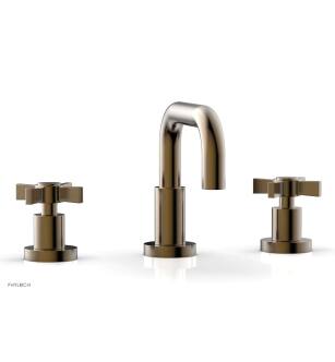 Phylrich D139/047 Basic 7 1/2" Double Blade Cross Handle Widespread Bathroom Sink Faucet with Low Spout in Brass/Antique Brass