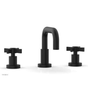 Phylrich D139/040 Basic 7 1/2" Double Blade Cross Handle Widespread Bathroom Sink Faucet with Low Spout in Black