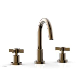 Phylrich D138/047 Basic 6 7/8" Double Blade Cross Handle Widespread Bathroom Sink Faucet with Medium Spout in Brass/Antique Brass