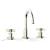 Phylrich D138/015 Basic 6 7/8" Double Blade Cross Handle Widespread Bathroom Sink Faucet with Medium Spout in Satin Nickel