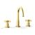 Phylrich D138/24B Basic 6 7/8" Double Blade Cross Handle Widespread Bathroom Sink Faucet with Medium Spout in Burnished Gold