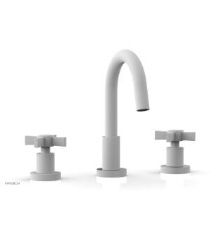 Phylrich D138/050 Basic 6 7/8" Double Blade Cross Handle Widespread Bathroom Sink Faucet with Medium Spout in White