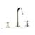 Phylrich D137/015 Basic 7 1/4" Double Blade Cross Handle Widespread Bathroom Sink Faucet with High Spout in Satin Nickel