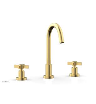 Phylrich D137/24B Basic 7 1/4" Double Blade Cross Handle Widespread Bathroom Sink Faucet with High Spout in Burnished Gold