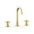 Phylrich D137/24B Basic 7 1/4" Double Blade Cross Handle Widespread Bathroom Sink Faucet with High Spout in Burnished Gold