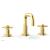 Phylrich D136/24B Basic 7 1/2" Double Tubular Cross Handle Widespread Bathroom Sink Faucet with Low Spout in Burnished Gold