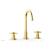 Phylrich D134/24B Basic 7 1/4" Double Tubular Cross Handle Widespread Bathroom Sink Faucet with High Spout in Burnished Gold