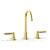 Phylrich D130/24B Basic 7 1/4" Double Lever Handle Widespread Bathroom Sink Faucet with High Spout in Burnished Gold