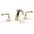 Phylrich D205/24B 3Ring 7 5/8" Double Straight Handle Widespread Bathroom Sink Faucet in Burnished Gold