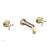 Phylrich 500-11/24B Hex 8 1/4" Double Cross Handle Wall Mount Bathroom Sink Faucet in Burnished Gold