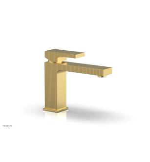 Phylrich 291L-06/24B Stria 5 1/2" Single Hole Bathroom Sink Faucet with Blade Handle in Burnished Gold
