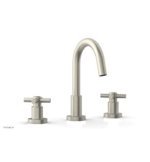 Phylrich D135/15B Basic 6 7/8" Double Tubular Cross Handle Widespread Bathroom Sink Faucet with Medium Spout in Brushed Nickel
