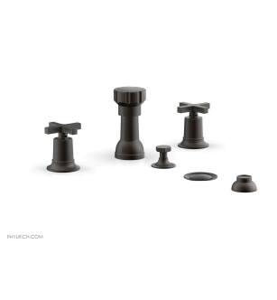 Phylrich 501-60/10B Hex Modern Four Hole Deck Mounted Vertical Spray Bidet Faucet Set in Distressed Bronze/Oil Rubbed Bronze