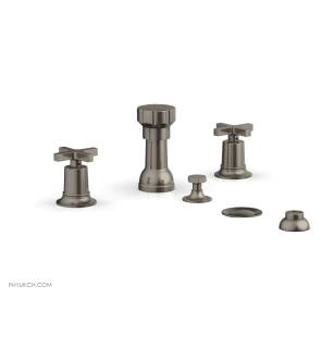 Phylrich 501-60/15A Hex Modern Four Hole Deck Mounted Vertical Spray Bidet Faucet Set in Pewter