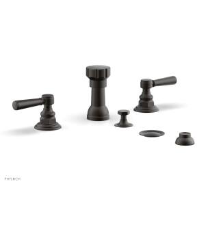 Phylrich 500-61/10B Hex Traditional Four Hole Deck Mounted Vertical Spray Bidet Faucet Set in Distressed Bronze/Oil Rubbed Bronze