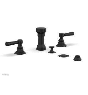 Phylrich 500-61/040 Hex Traditional Four Hole Deck Mounted Vertical Spray Bidet Faucet Set in Black