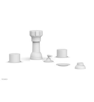 Phylrich 230-61/050 Basic II Four Hole Deck Mounted Vertical Spray Bidet Faucet Set in White