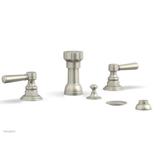 Phylrich 161-61/15B Henri Four Hole Deck Mounted Vertical Spray Bidet Faucet Set in Brushed Nickel