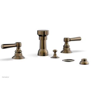 Phylrich 161-61/047 Henri Four Hole Deck Mounted Vertical Spray Bidet Faucet Set in Brass/Antique Brass