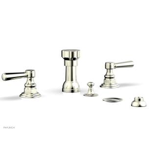 Phylrich 161-61/015 Henri Four Hole Deck Mounted Vertical Spray Bidet Faucet Set in Satin Nickel