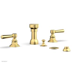 Phylrich 161-61/24B Henri Four Hole Deck Mounted Vertical Spray Bidet Faucet Set in Burnished Gold