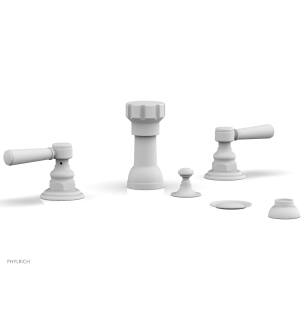 Phylrich 161-61/050 Henri Four Hole Deck Mounted Vertical Spray Bidet Faucet Set in White