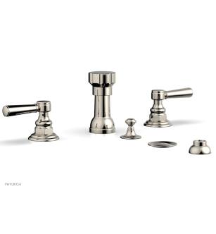 Phylrich 161-61/014 Henri Four Hole Deck Mounted Vertical Spray Bidet Faucet Set in Polished Nickel