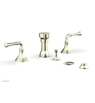 Phylrich D4205/15B 3Ring 5 3/8" Four Hole Deck Mounted Vertical Spray Bidet Faucet Set in Brushed Nickel