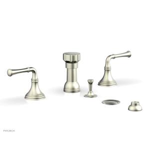 Phylrich D4205/015 3Ring 5 3/8" Four Hole Deck Mounted Vertical Spray Bidet Faucet Set in Satin Nickel
