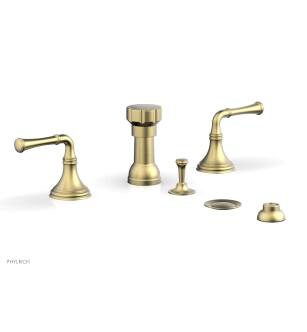 Phylrich D4205/24B 3Ring 5 3/8" Four Hole Deck Mounted Vertical Spray Bidet Faucet Set in Burnished Gold