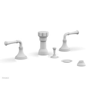 Phylrich D4205/050 3Ring 5 3/8" Four Hole Deck Mounted Vertical Spray Bidet Faucet Set in White
