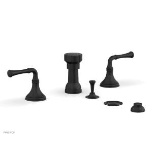 Phylrich D4205/040 3Ring 5 3/8" Four Hole Deck Mounted Vertical Spray Bidet Faucet Set in Black