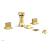 Phylrich 291-60/24B Stria Four Hole Deck Mounted Vertical Spray Bidet Faucet Set in Burnished Gold