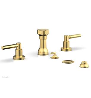 Phylrich D4130/24B Basic 5 3/8" Four Hole Deck Mounted Vertical Spray Bidet Faucet Set in Burnished Gold