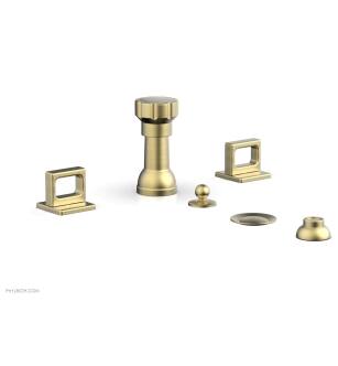 Phylrich 290-62/24B Mix Four Hole Deck Mounted Vertical Spray Bidet Faucet Set in Burnished Gold