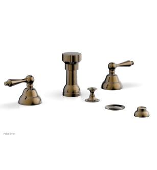 Phylrich D4100/047 Revere and Savannah 5 3/8" Four Hole Deck Mounted Vertical Spray Bidet Faucet Set in Brass/Antique Brass