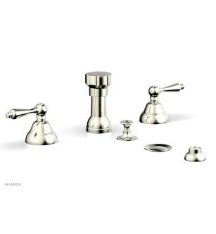 Phylrich D4100/015 Revere and Savannah 5 3/8" Four Hole Deck Mounted Vertical Spray Bidet Faucet Set in Satin Nickel